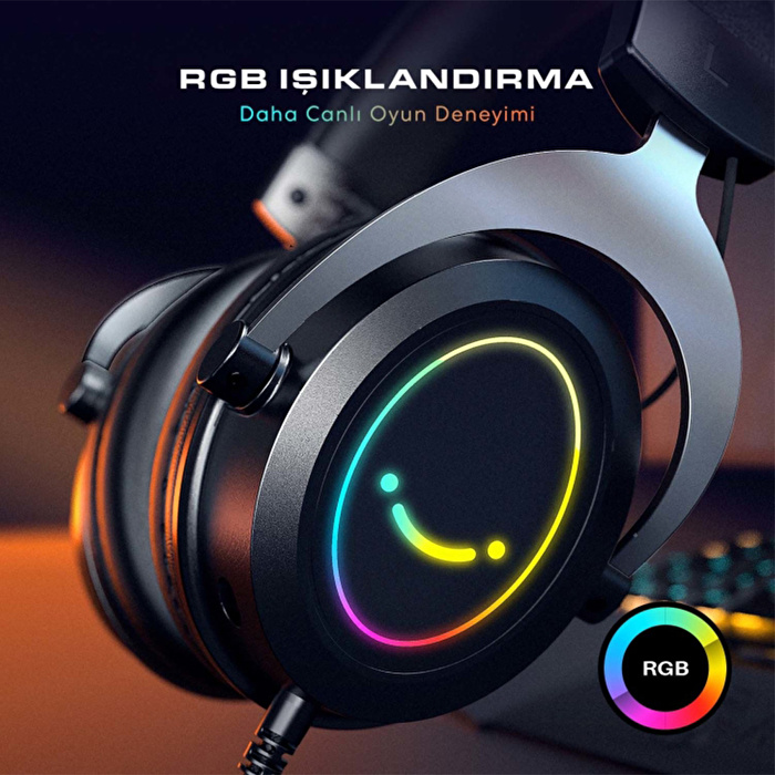 FIFINE H3 RGB Mikrofonlu Oyuncu Kulaklığı